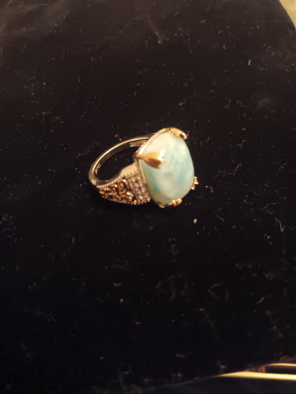 Larimar & Tanzanite Ring 925